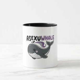 Asexuwhale" Funny Whale Sea LGBTQ Asexual Pride Mug