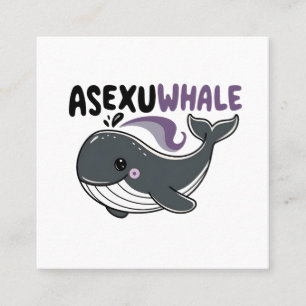 Asexuwhale" Funny Whale Sea LGBTQ Asexual Pride Square Business Card