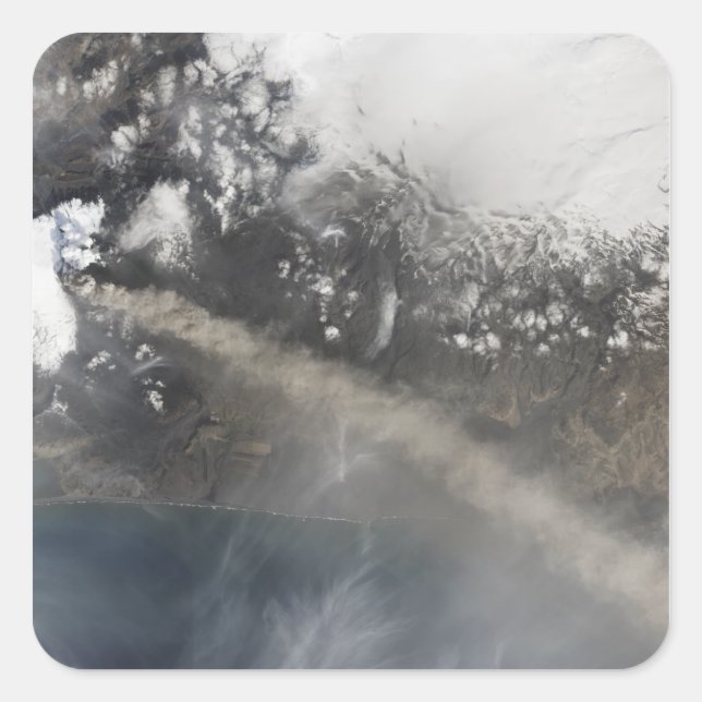 Ash and steam continue billowing square sticker (Front)