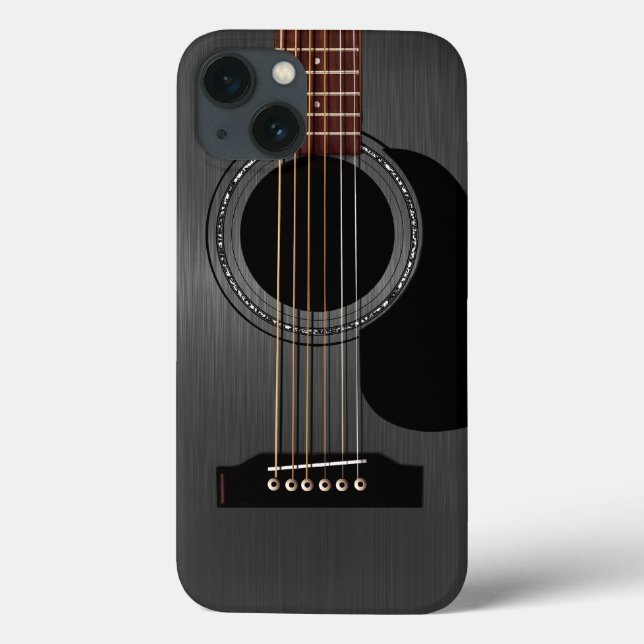 Ash Black Acoustic Guitar Case-Mate iPhone Case (Back)