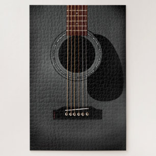 Ash Black Acoustic Guitar Jigsaw Puzzle