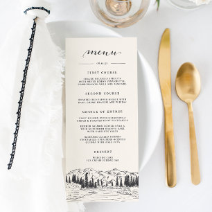 Ash Black Mountain Sketch Wedding Menu