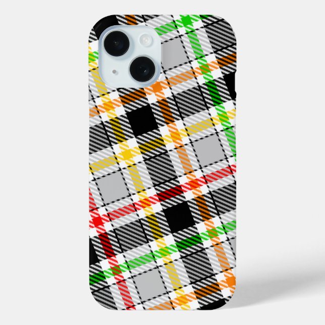 Ash Gray Black Multicolour Flannel Plaid Tartan Case-Mate iPhone Case (Back)