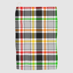 Ash Gray Black Multicolour Flannel Plaid Tartan Golf Towel