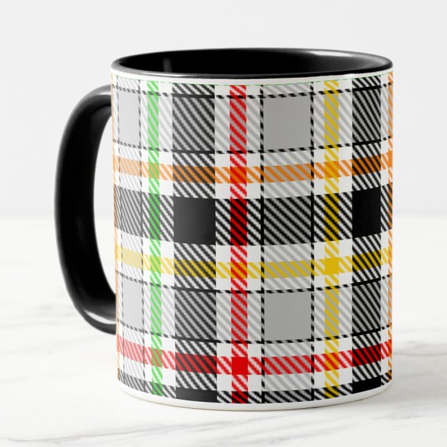 Ash Gray Black Multicolour Flannel Plaid Tartan Mug (Creator Uploaded)