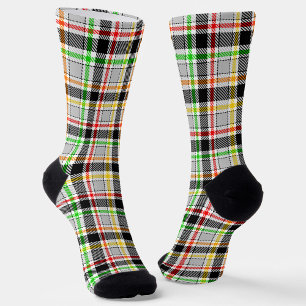 Ash Gray Black Multicolour Flannel Plaid Tartan Socks