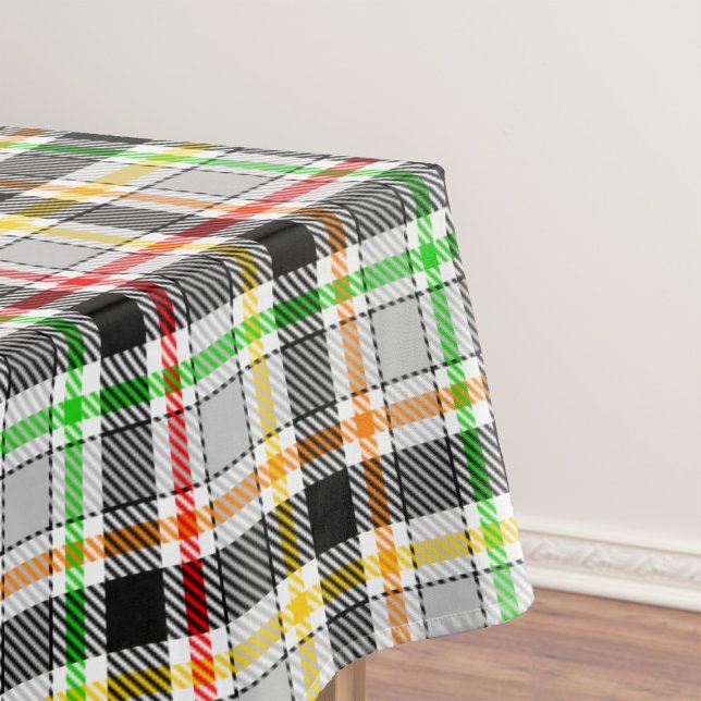 Ash Gray Black Multicolour Flannel Plaid Tartan Tablecloth (Creator Uploaded)