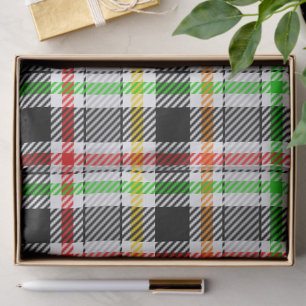 Ash Gray Black Multicolour Flannel Plaid Tartan Tissue Paper