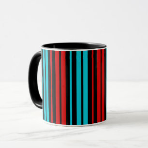 Ash Gray Black White Stripes Pattern   Mug