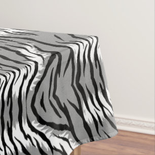Ash Gray Tiger Skin Pattern Design  Tablecloth