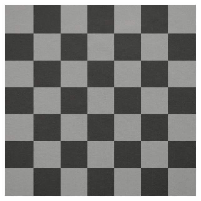 Ash Grey and Black Chequered Pattern Textile Fabric (Swatch)