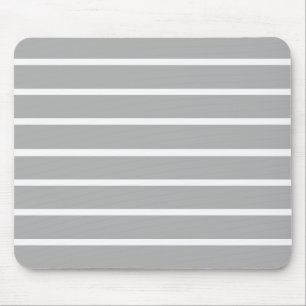 Ash Grey and White Stripes Design Mouse Pad