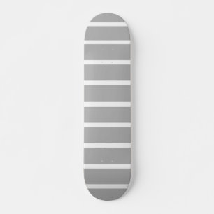Ash Grey and White Stripes Design Skateboard