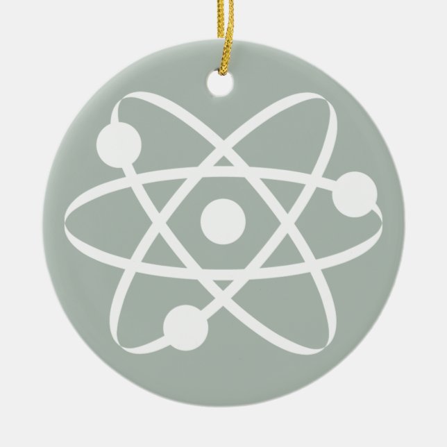 Ash Grey Atom Ceramic Tree Decoration (Front)