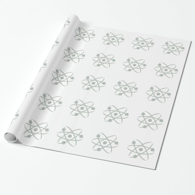 Ash Grey Atom Wrapping Paper (Unrolled)