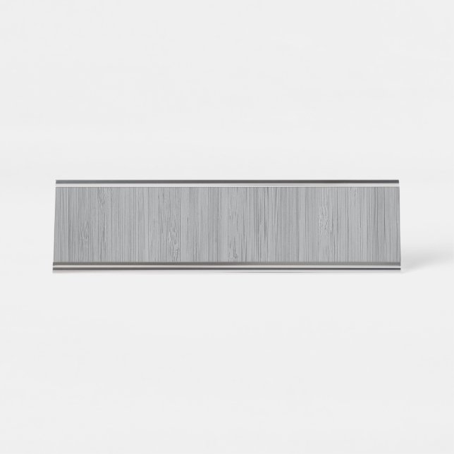 Ash Grey Bamboo Wood Grain Look Desk Name Plate (Front)