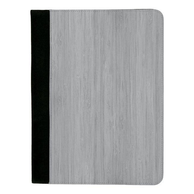 Ash Grey Bamboo Wood Grain Look Padfolio (Front)