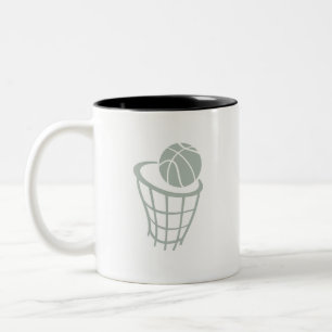 Ash Grey Basketball Two-Tone Coffee Mug