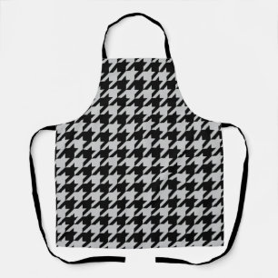 Ash Grey Black Houndstooth Check Apron