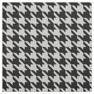 Ash Grey Black Houndstooth Check Fabric