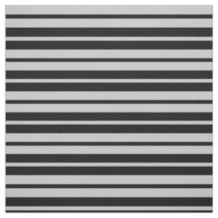 Ash Grey Black Stripes Pattern Design Fabric