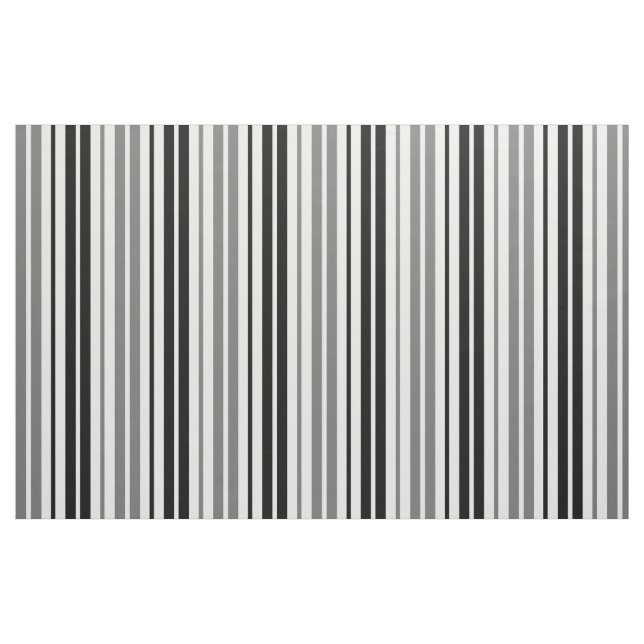 Ash Grey Black White Stripes Pattern   Fabric (Fat Quarter)