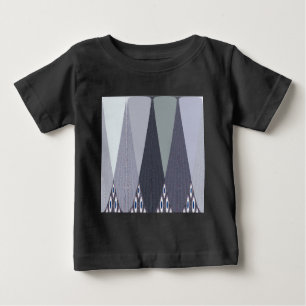 Ash Grey Chevron Dots Art Print Baby T-Shirt