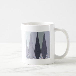 Ash Grey Chevron Dots Art Print Coffee Mug