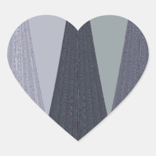 Ash Grey Chevron Dots Art Print Heart Sticker