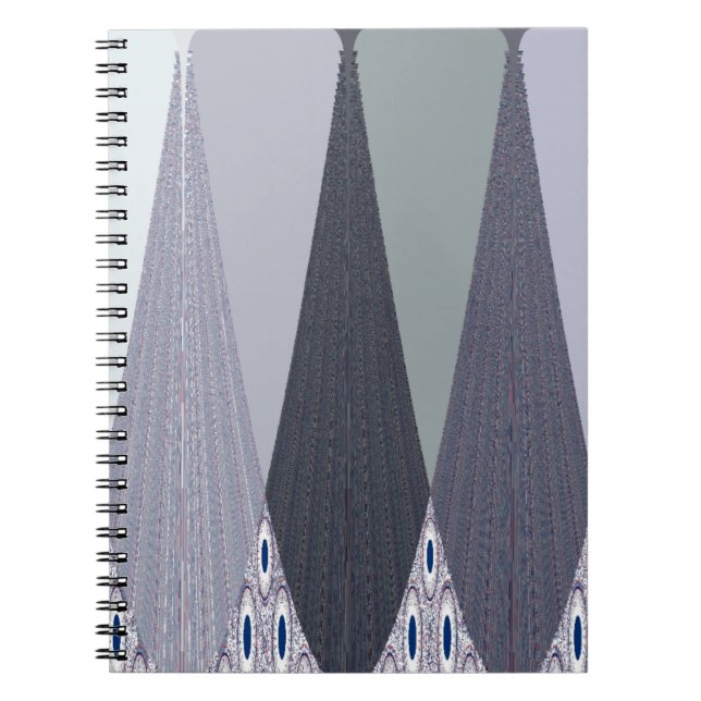 Ash Grey Chevron Dots Art Print Notebook (Front)