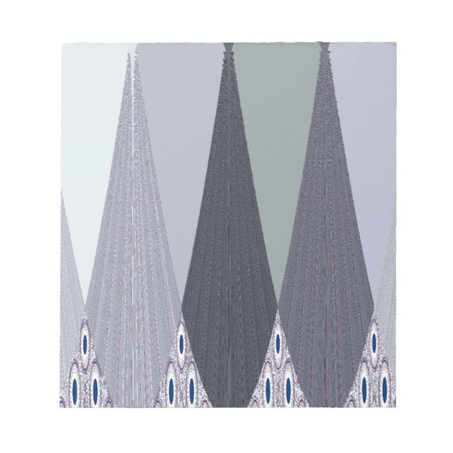 Ash Grey Chevron Dots Art Print Notepad (Front)