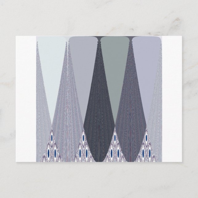 Ash Grey Chevron Dots Art Print Postcard (Front)