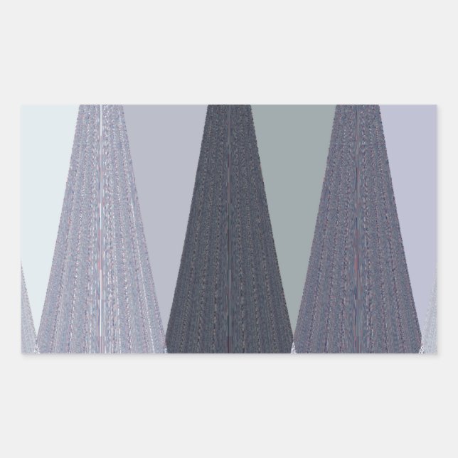 Ash Grey Chevron Dots Art Print Rectangular Sticker (Front)