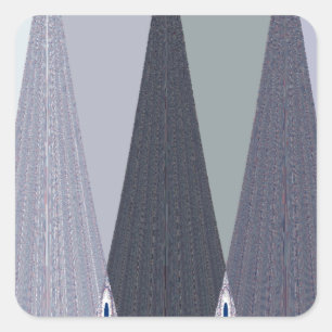 Ash Grey Chevron Dots Art Print Square Sticker