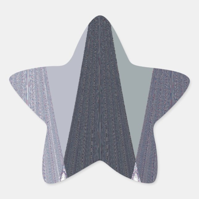 Ash Grey Chevron Dots Art Print Star Sticker (Front)