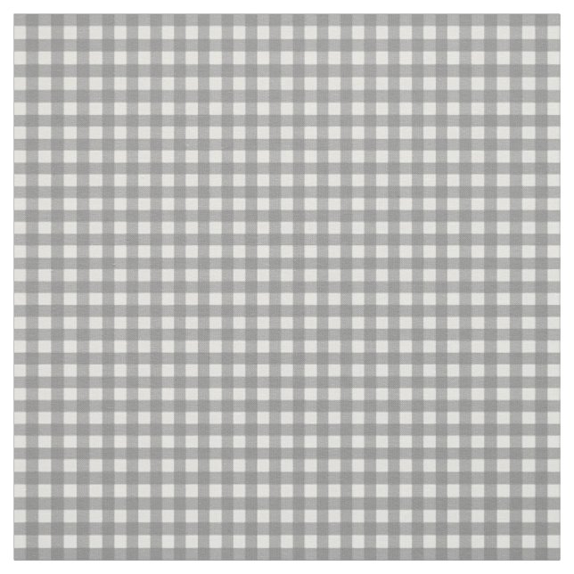 Ash Grey Gingham Check Design  Fabric (Swatch)