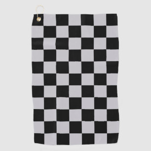 Ash Grey Gray Checker Pattern Design Golf Towel