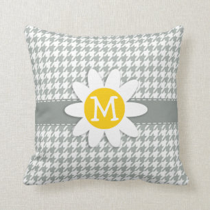 Ash Grey; Grey Houndstooth; Daisy Cushion