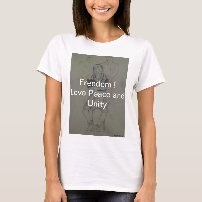 Ash Grey: Lovely Freedom Peace | Unity  T-Shirt (Front)