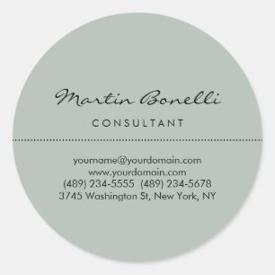 Ash Grey Minimalist Modern Plain Classic Round Sticker