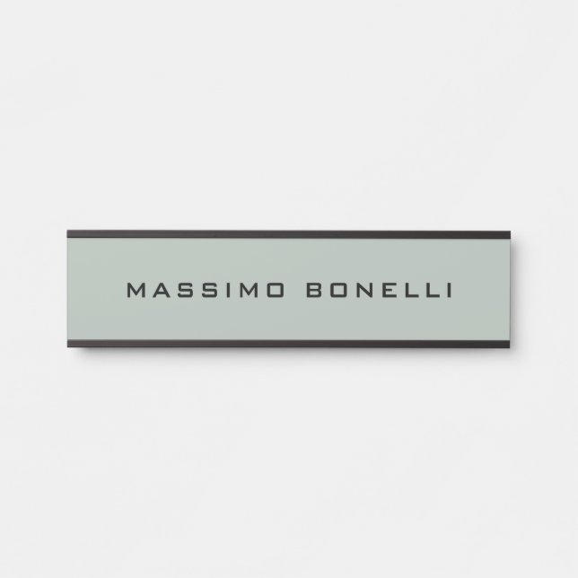 Ash Grey Minimalist Plain Legible Modern Door Sign (Front)