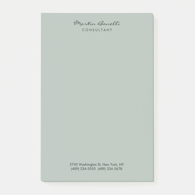 Ash Grey Modern Minimalist Plain Post-it Notes (Front)