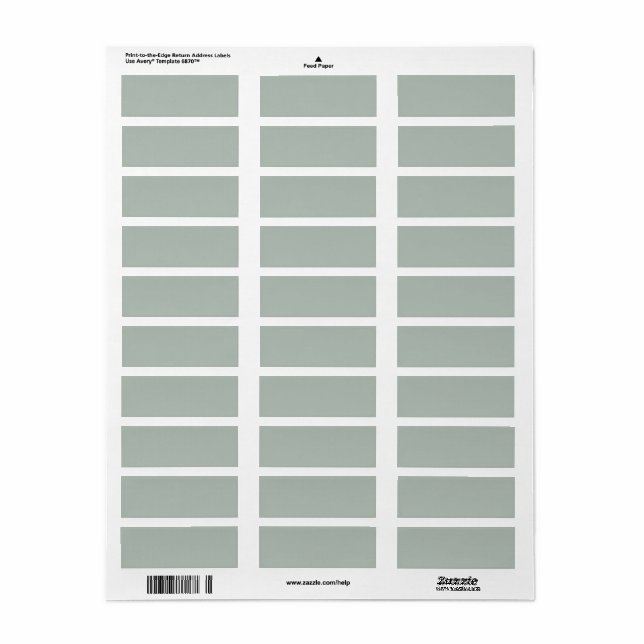 Ash grey (solid colour) return address label (Full Sheet)