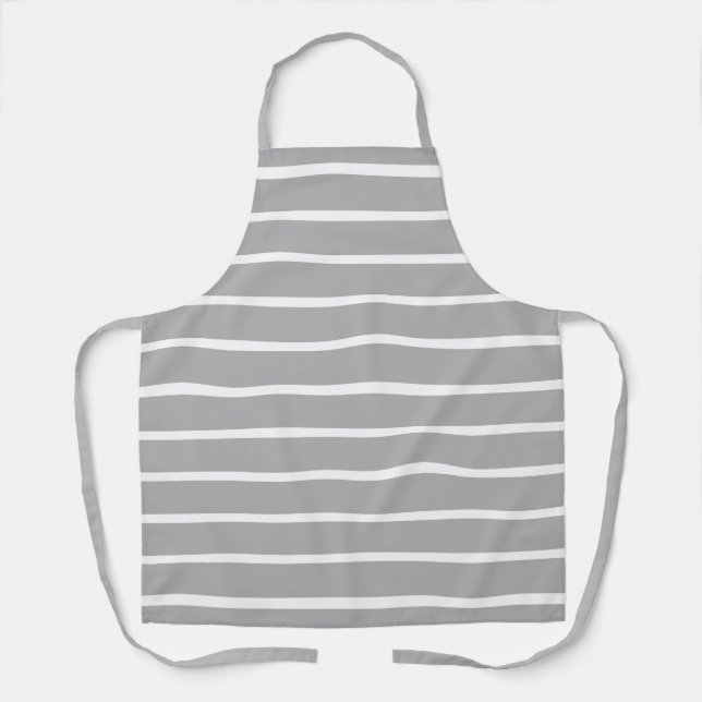 Ash Grey Stripes Design  Apron (Front)