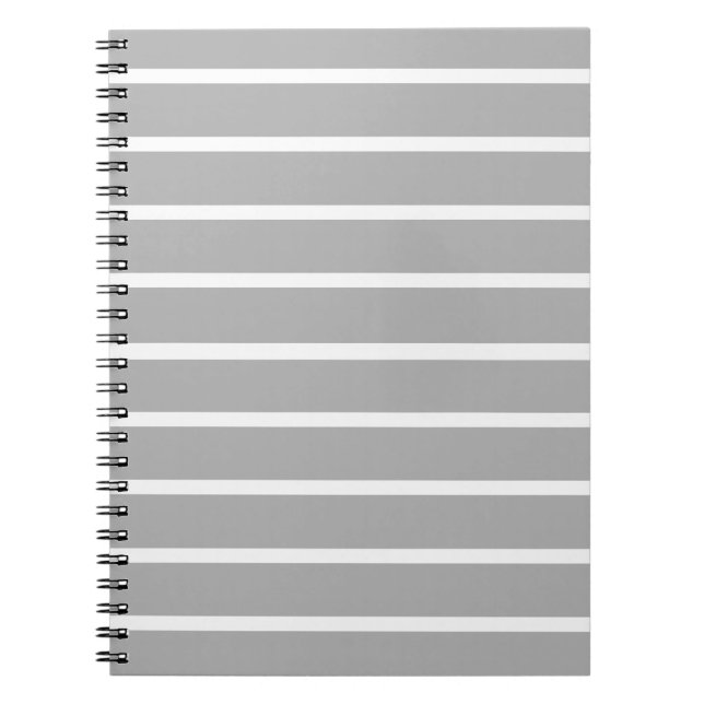 Ash Grey Stripes Design  Notebook (Front)