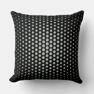 Ash grey Techno Dots Modern Black Cushion
