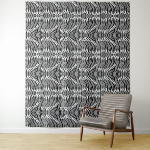 Ash Grey Tiger Skin Pattern Design Tapestry