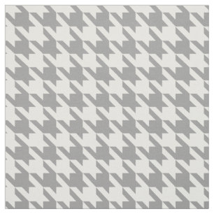 Ash Grey white Houndstooth Check Fabric