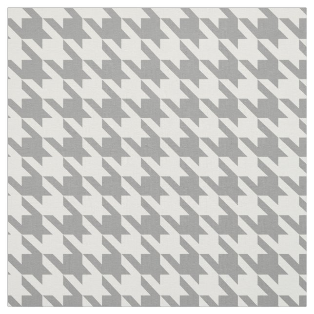 Ash Grey white Houndstooth Check Fabric (Swatch)