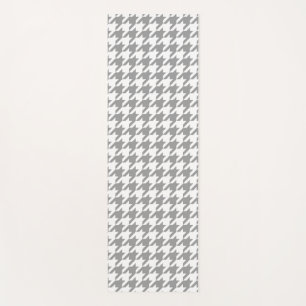 Ash Grey white Houndstooth Check Yoga Mat